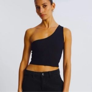 House of Harlow Asymmetrical Knit Crop Top Size Small